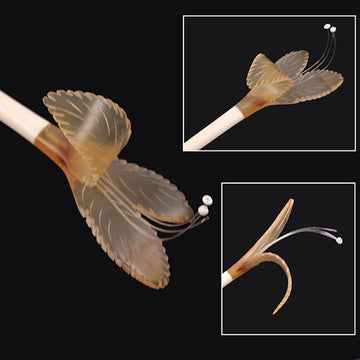 Handmade Cattle Horn 3D Leaves Hair Stick